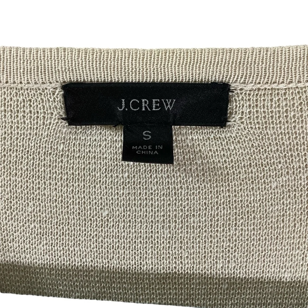 J. Crew Linen Blend Open Front Long Cardigan With Pockets Cream